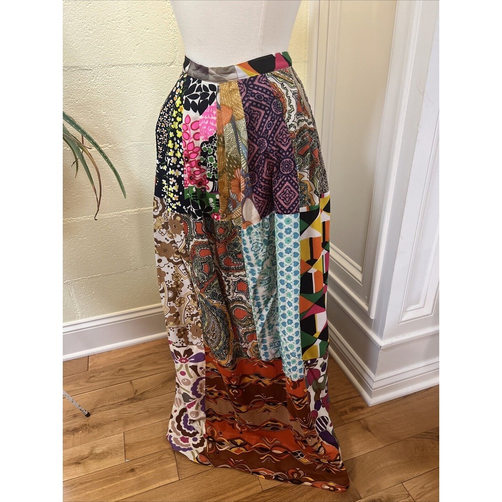 Perfect Vtg 60-70 Elverhoj West Indians Patchwork Skirt Size Small 24 1/2" Waist - Picture 4 of 7